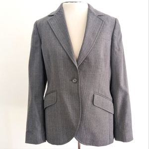 Brooks Brothers women suit jacket grey striped one button wool size 8